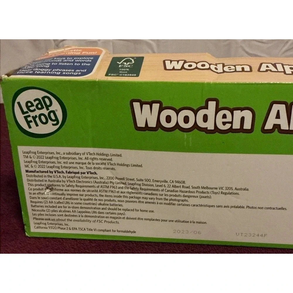 VTech LeapFrog Wooden AlphaPup, Pup-tastic Letter-Learning Fun, Tested And Works
